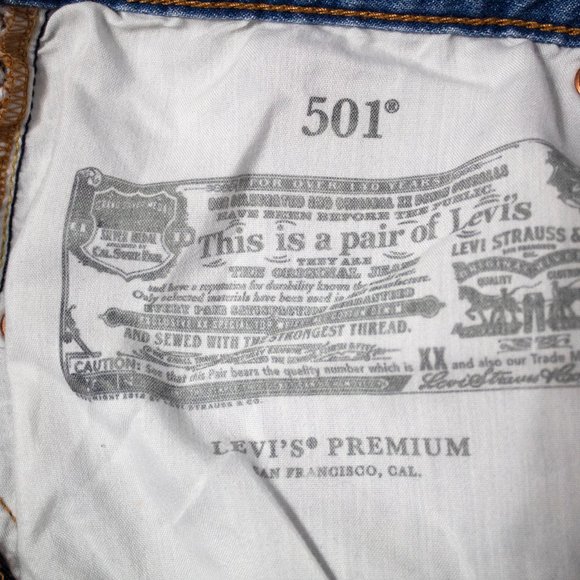 Levis Original 501 Jeans Distressed High Rise - Picture 7 of 7